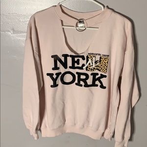 New York MTV pink sweatshirt